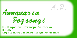 annamaria pozsonyi business card